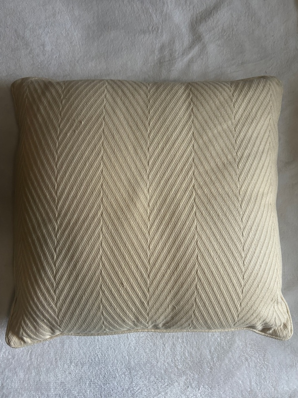Large Cream Chevron Textured Pillows